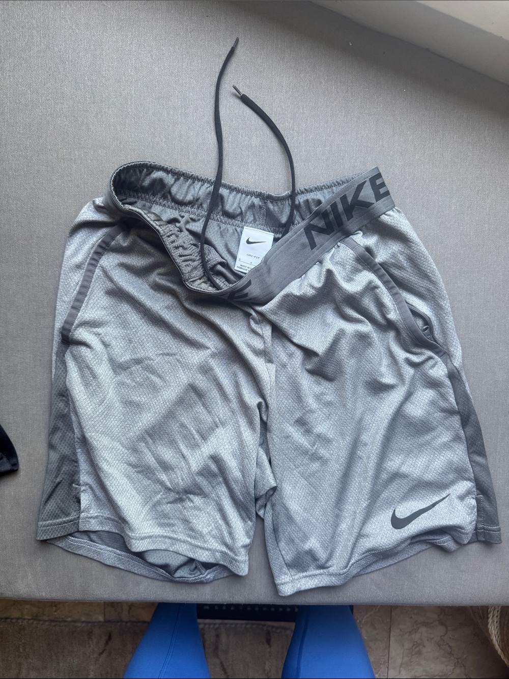 Nike Light Gray and Dark Gray Athletic Shorts